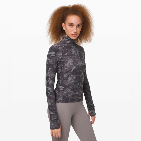Lululemon Outrun the Elements 1/2 Zip Sweatshirt - Size 4 - Gray Camo - Picture 3 of 13